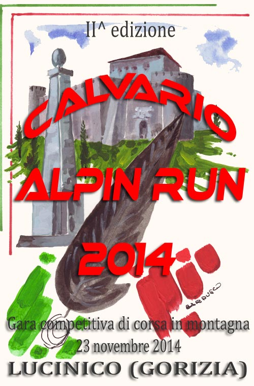 volantino corsa calvario alpini run 2014