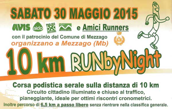 banner corsa 10km run by night mezzago 2015
